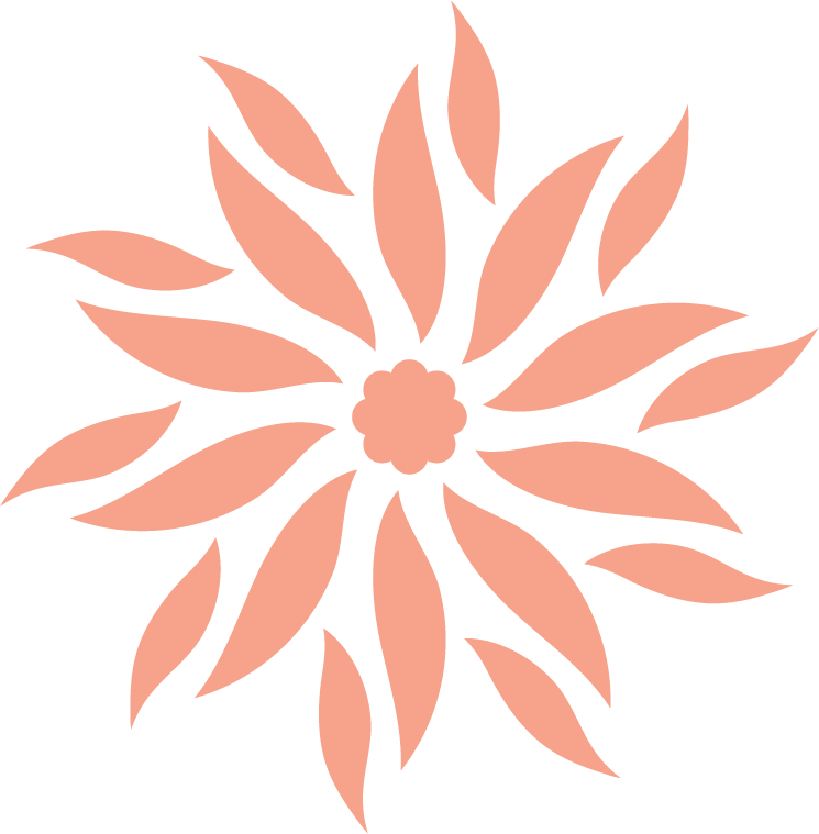 Practice perfect logo symbol coral floral icon representing healthcare and dental practice consulting brand